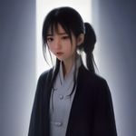 苏雨桐，造型师与写真顾问，在服装陈列室中为模特整理造型，画面温柔专业